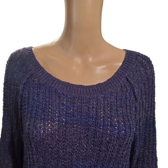 Free People Sz M Star Dune Marled Pullover Oversized Chunky Open Knit Sweater - Picture 2 of 11